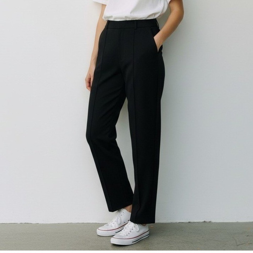 Eileen Fisher Pants Women L Black Tencel Lyocell Blend Pull On Stretch